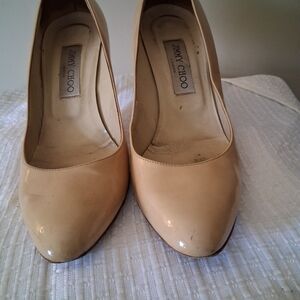 Jimmy Choo Nude Patent Leather Pumps